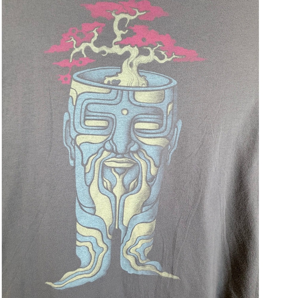 Curbside Bonsai Head Graphic T Shirt Mens XL Gray Surreal Japanese Art Tee